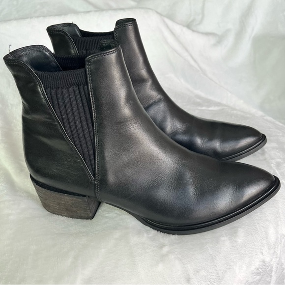 Paul Green Black Leather Ankle Boots size US 8/5.5 UK